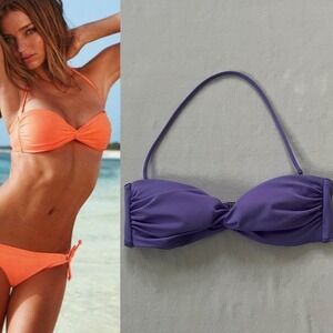 Victoria's Secret Bikini Set Y2K Rare Purple Size Small Bandeau Halter Swim VTG